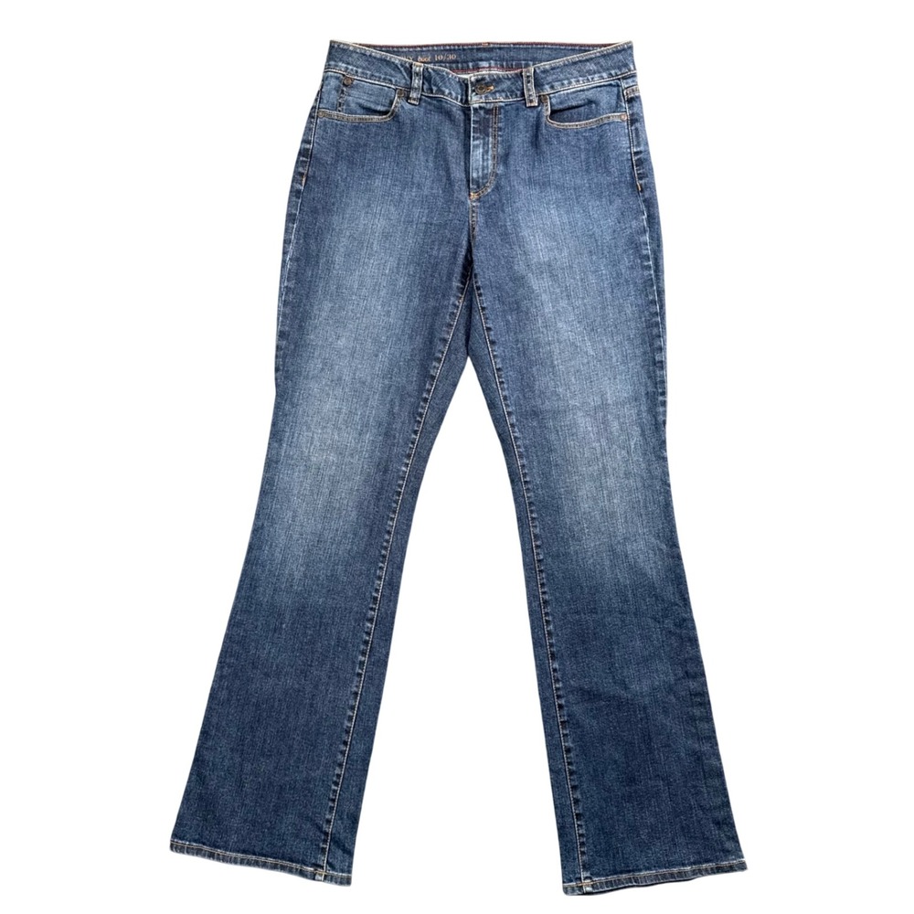 Talbots Curvy Bootcut Jeans Women 10/30 Y2K Western Cowgirl Blue Stretch Denim